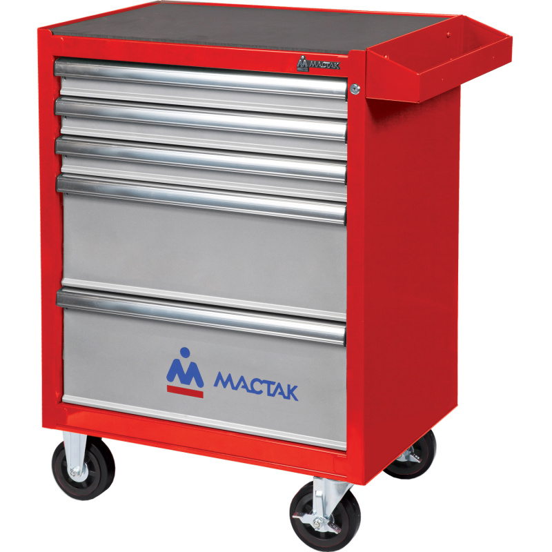 МАСТАК Тележка инструментальная, 5 ящиков, "ОПТИМА", красная 521-05581MR