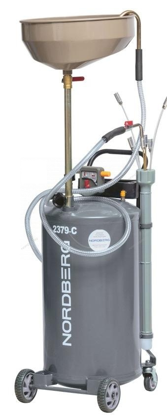 Установка для сбора масла пневматическая, 65 л (серая) NORDBERG 2379-CG
