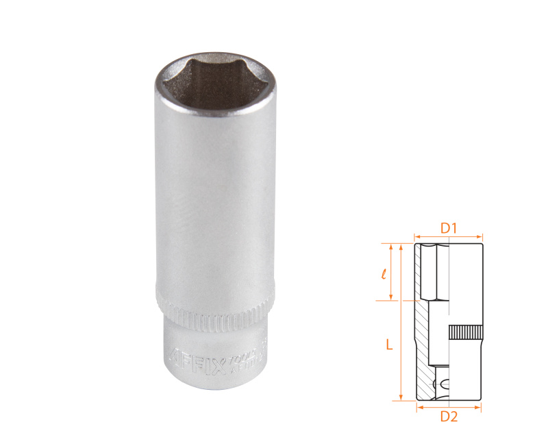 AFFIX Головка торцевая глубокая шестигранная 1/4", 13 мм AF00120013