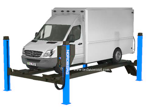 Подъемник четырехстоечный г/п 6,5 тонн, для слесарных работ NORDBERG 4465