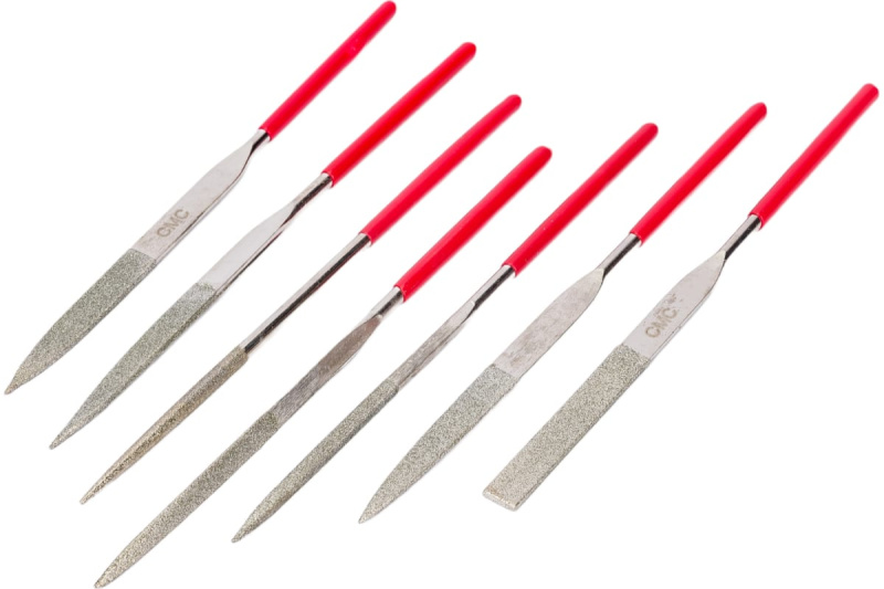 Набор надфителей алмазных из 7шт, L160x4 с обрезин. ручкой "CNIC" (QG-2800)